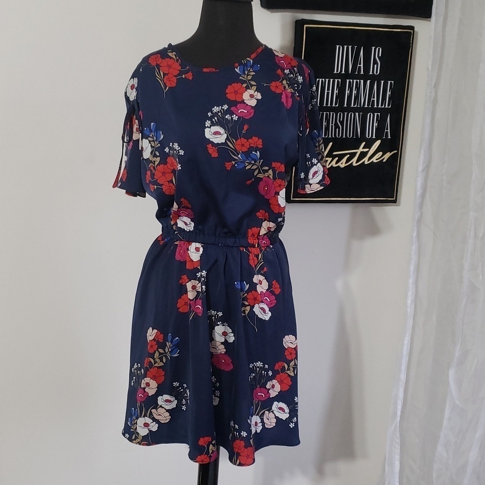 Popsugar blue floral dress size Medium #060
